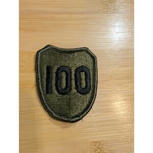 Vtg US‎ Army 100th Infantry Division Patch Subdued Black NOS Uniform Shoulder